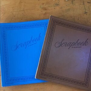 Two 12”x14” VINTAGE SCRAPBOOK BLUE Brown VICTORIAN EMBOSSING~50 SHEETS~UNUSED
